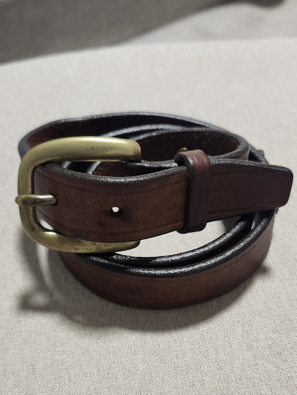 Tory 2196 English Bridle Leather Brown Belt 30 USA Solid Brass Buckle Equestrian